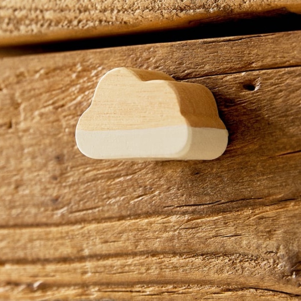 CLOUD WOODEN DOOR KNOB (PACK OF 2)‎